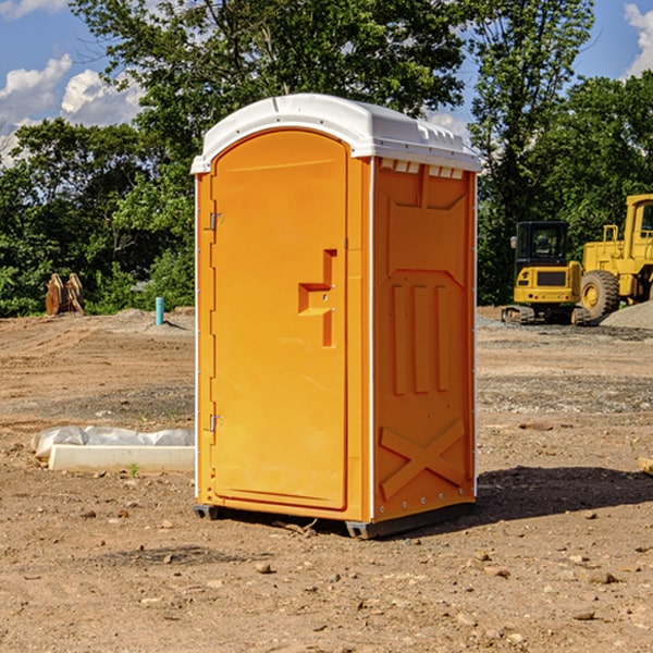 how often are the portable restrooms cleaned and serviced during a rental period in Bowers